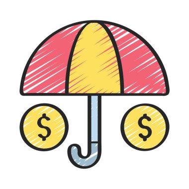 Korunan Para simgesi, vektör illüstrasyonu