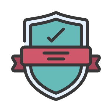 Kalite kalkanı basit simgesi, vektör illüstrasyonu