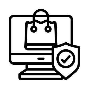 Çevrimiçi Alışveriş Ağı ikon vektör illüstrasyonunu Gizle