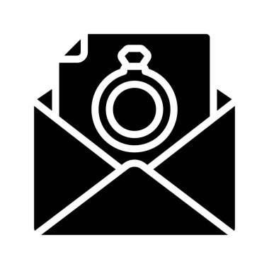 Bağlanma Mektubu simgesi tasarımı, vektör illüstrasyonu     