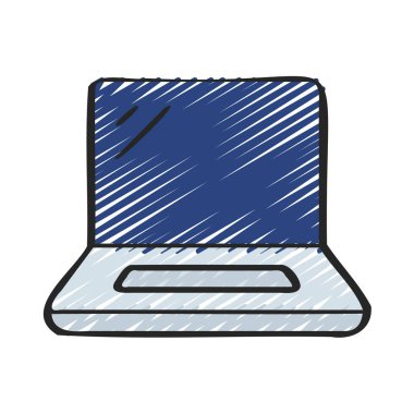 Beyaz arka plan üzerinde izole dizüstü bilgisayar simgesi