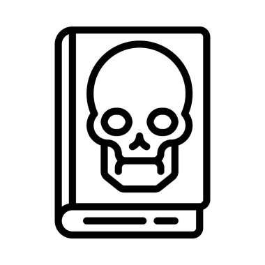 Korkunç Kitap simgesi, vektör illüstrasyonu