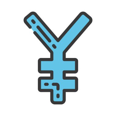 Yen para birimi işaret vektör illüstrasyonu