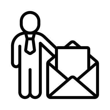 İş Adamları Posta simgesi ve vektör illüstrasyonunu Verin  