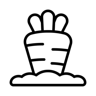  Havuç vektör simgesi. Beyaz arkaplanda basit vektör sembolü