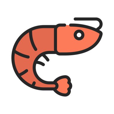 Karides ağ simgesi vektör illüstrasyonu