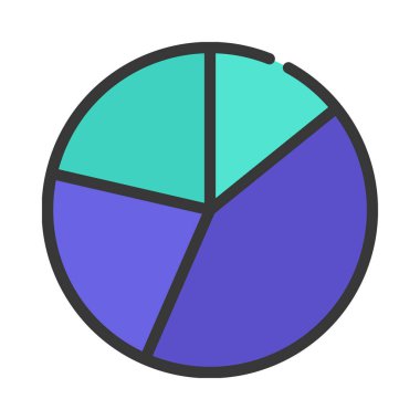 Turta çizelgesi beyaz arkaplanda izole edilmiş. Mali ve iş konsepti.