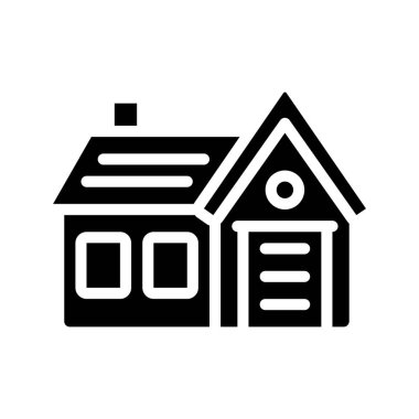 Bungalow Garaj Web simgesi tasarımı, vektör illüstrasyonuyla     