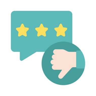 Yıldızlı müşteri gözden geçirme simgesi, vektör illüstrasyonu basit tasarım