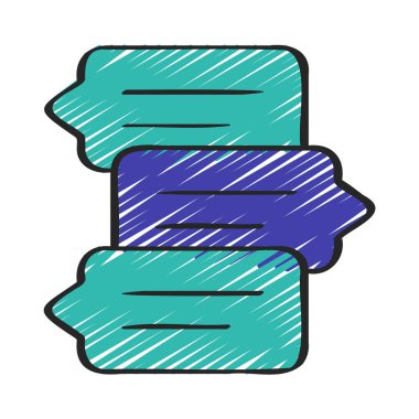 İleti Zinciri simgesi, vektör illüstrasyonu  