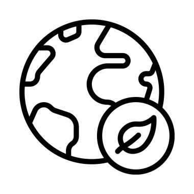Eco Globe ikonu. ui ve ux, web sitesi ya da mobil uygulama için Dünya Günü simgesinin ana hatları vektör ögelerine sahip basit renk