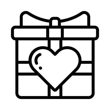 Beyaz arkaplanda hediye sembolü izole edildi