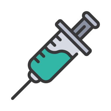 Aşı şırıngası izole edilmiş simge tasarımı