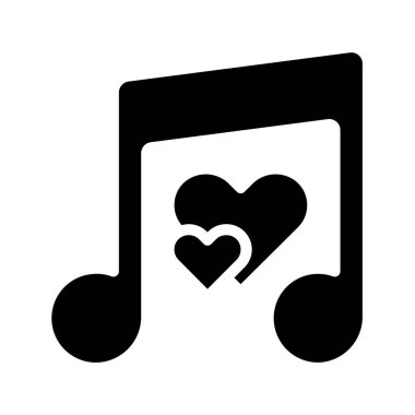 Aşk Müzik Web ikonu vektör illüstrasyonu