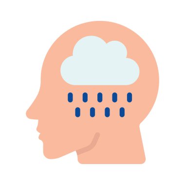 Depresyon web simgesi tasarımı, vektör illüstrasyonu     