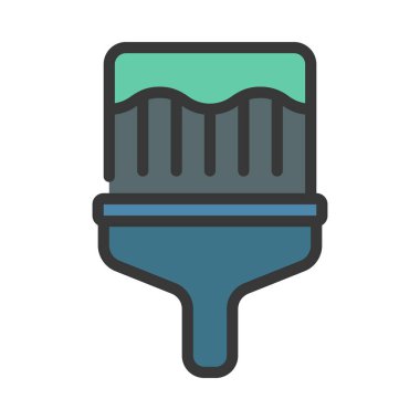 Fırça düz ikon vektör illüstrasyonunu boya 