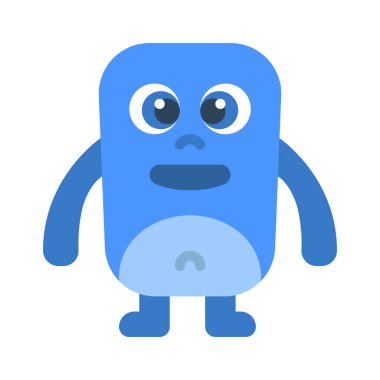 Beyaz arkaplanda dikdörtgen canavarın vektör çizimi  