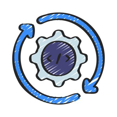 Kod optimizasyon web simgesi, vektör illüstrasyonu                                                   