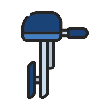 Dinghy Motor Web simgesi tasarımı, vektör illüstrasyonu     