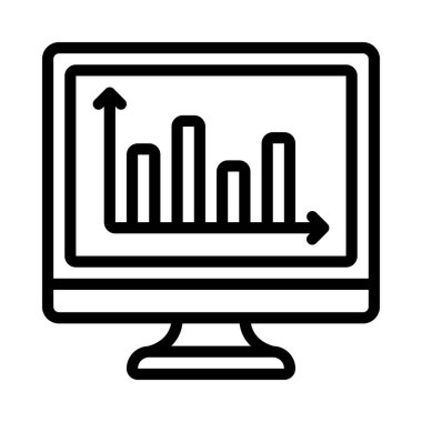  Bilgisayar web simgesi vektör illüstrasyonunda çubuk çizelgesi 