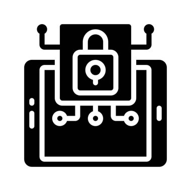 Tablet Güvenlik sistemi vektör simgesi