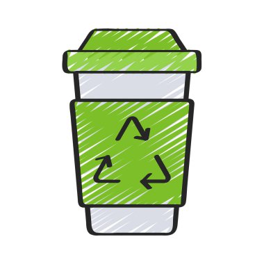 Kahve fincanı simgesi, vektör çizimi basit tasarım 