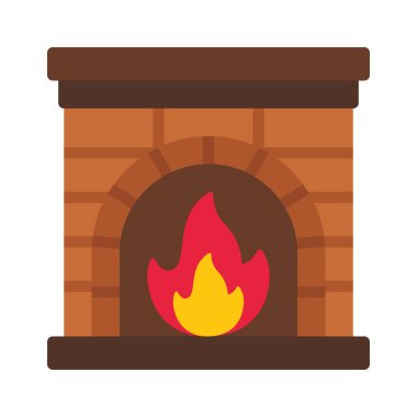 Şömine simgesi vektör illüstrasyon tasarımı