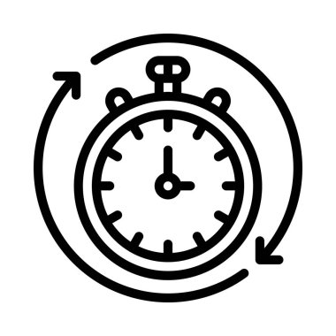 kronometre saat simgesi, düz dizayn