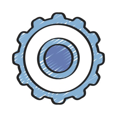 Beyaz arkaplanda çark vektör simgesi  