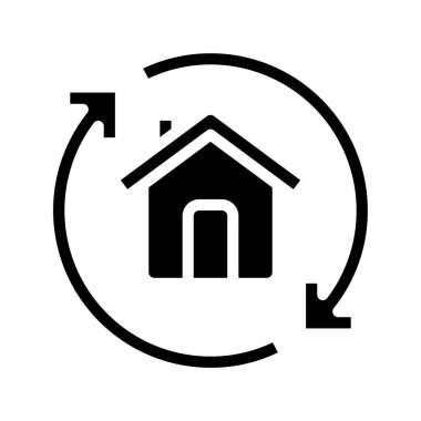 Ev Eşzamanlama simgesi, vektör illüstrasyonu   