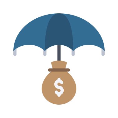 Sigorta Kredisi simgesi, vektör illüstrasyonu basit tasarım