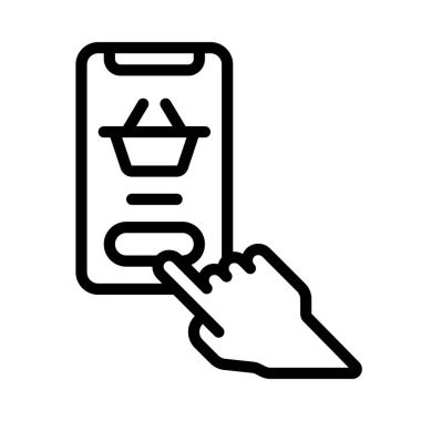 Tap Mobil Satın Alma Web simgesi tasarımı, vektör illüstrasyonu     