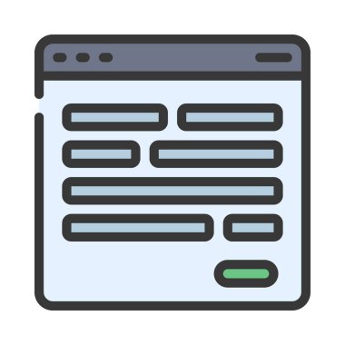 Web Biçimi ikon tasarımı, vektör illüstrasyonu     