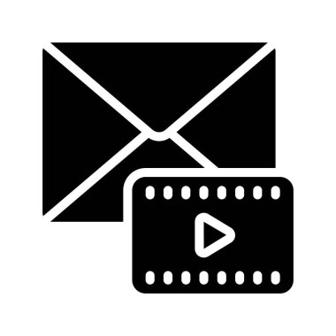 E- posta Video simgesi, vektör illüstrasyonu