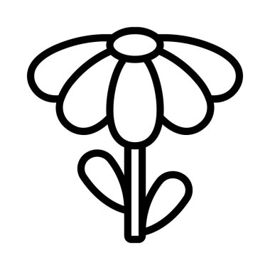 Papatya çiçeği simgesi, vektör illüstrasyonu basit tasarım