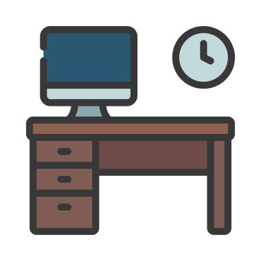 Öğrenci Masası Web simgesi vektör illüstrasyonu