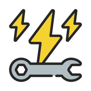 Elektriksel Onarım web simgesi tasarımı, vektör illüstrasyonu     