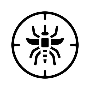 Hedef Sivrisinekler web simgesi düz tasarım, vektör illüstrasyonu                         