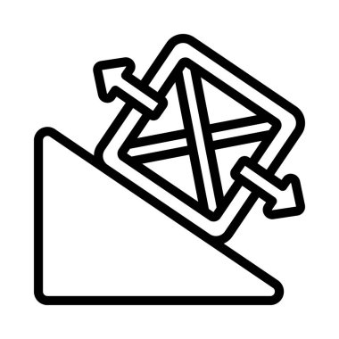 Sürtünme Kuvveti ikon tasarımı, vektör illüstrasyonu     