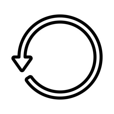 Arrow döngüsü simgesi beyaz arkaplanda izole edildi. vektör.
