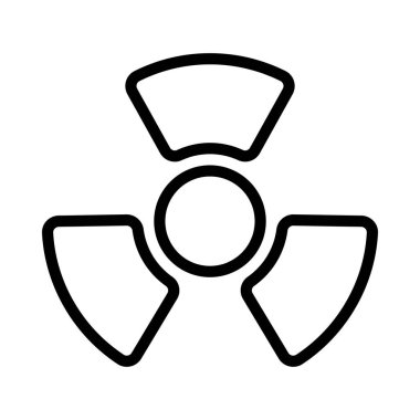 Nükleer Uyarı işareti vektör simgesi beyaz arkaplanda izole edildi