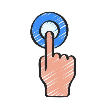 D Dokunuş simgesi vektör çizimi tasarımı