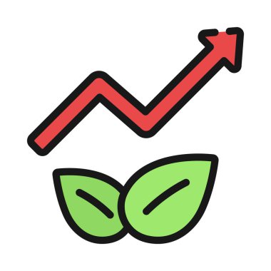 Vejetaryen Stok Artır ikon vektör illüstrasyon tasarımı