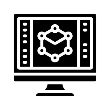 D Tasarım Simgesi Vektör Çizimi