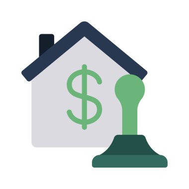 Damgalanmış Onaylanmış İpotek simgesi, vektör illüstrasyonu