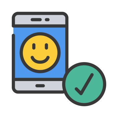 Mobil Dostane Alan Simgesi Vektör Çizimi Tasarımı