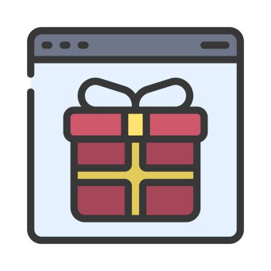 hediye web simgesi, vektör illüstrasyonu                        