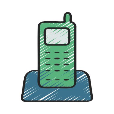 ev telefonu simgesi vektör resimleme arkaplanı 