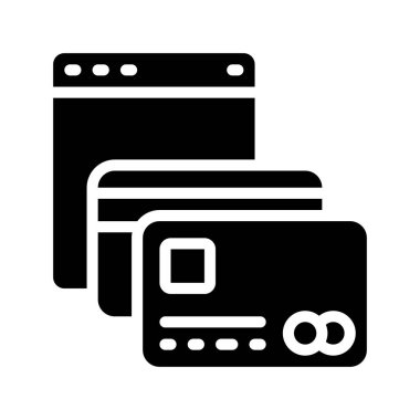 Kredi kartı web simgesi vektör illüstrasyonu