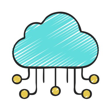 bulut teknolojisi simgesi, vektör illüstrasyonu
